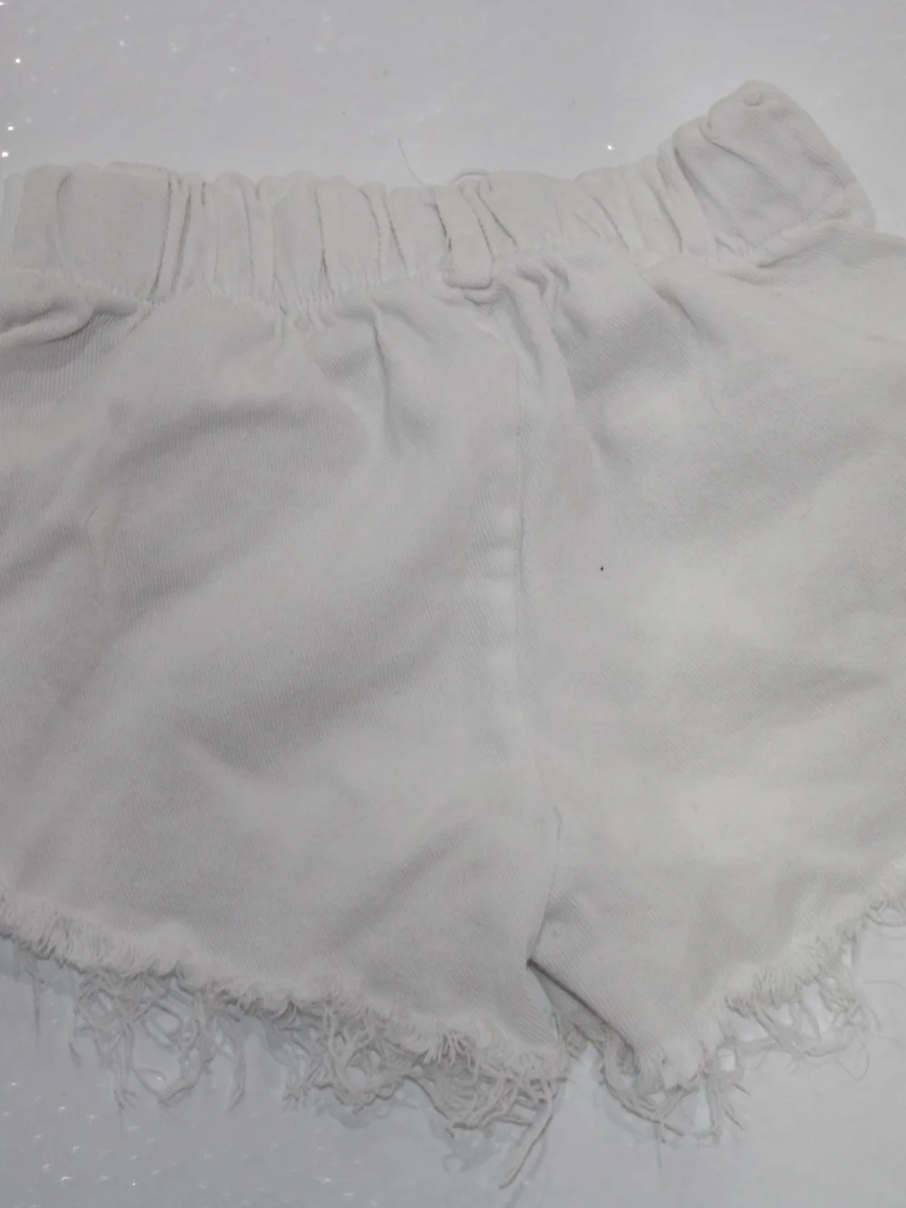 Girls' White Distressed Denim Shorts - Unbranded